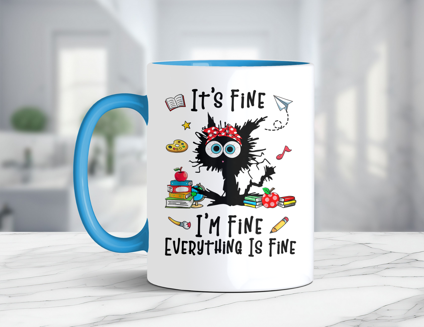 I'M FINE FUNNY CAT MUG