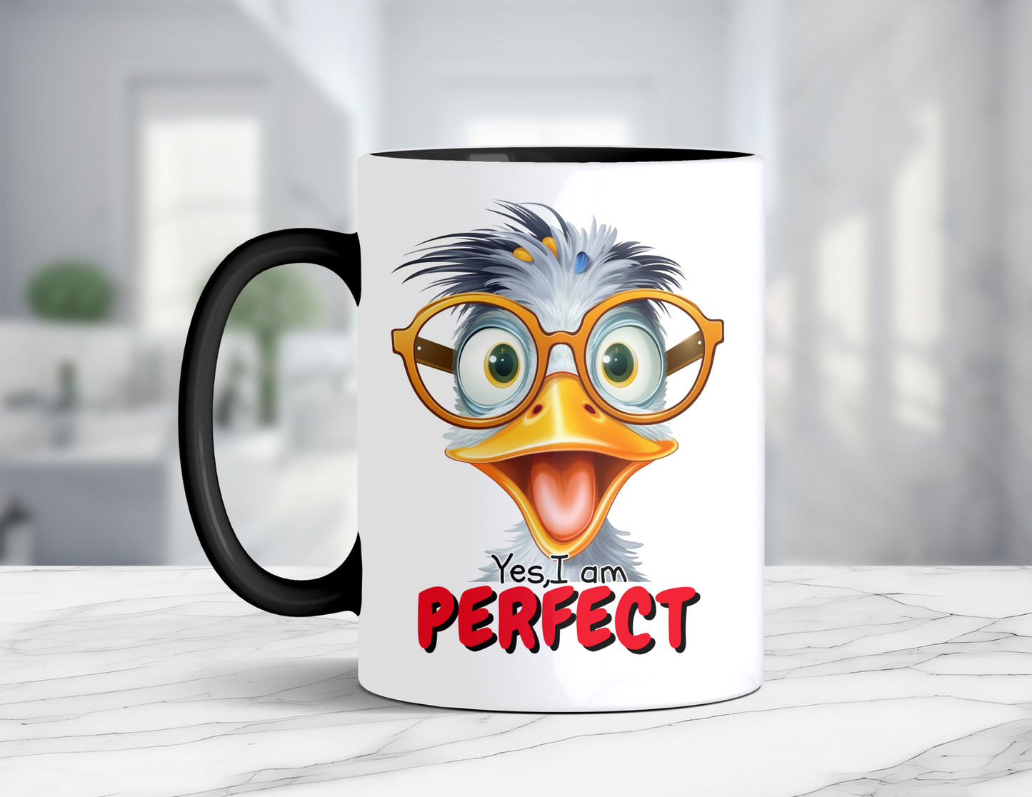 YES I AM PERFECT DUCK MUG
