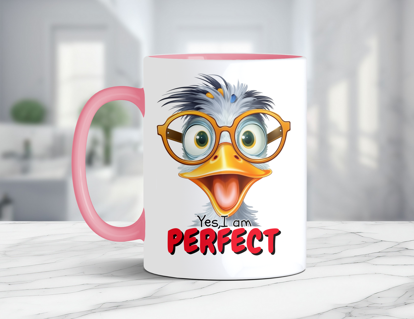 YES I AM PERFECT DUCK MUG