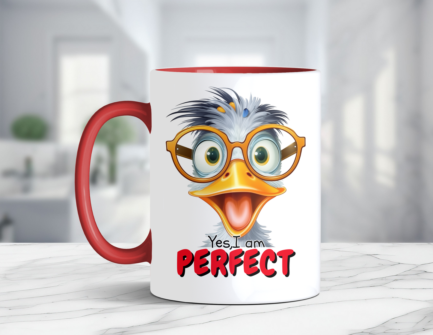 YES I AM PERFECT DUCK MUG