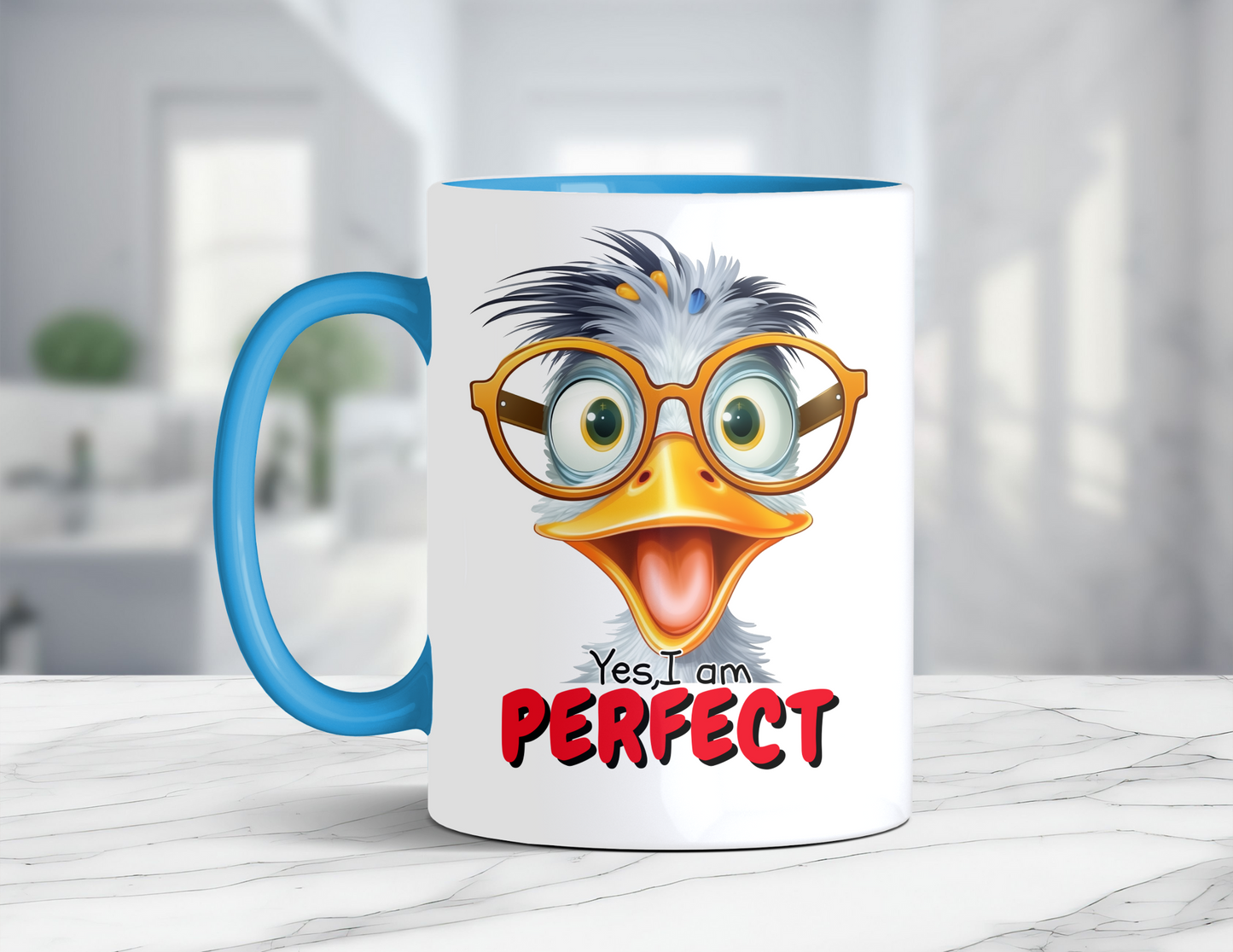YES I AM PERFECT DUCK MUG