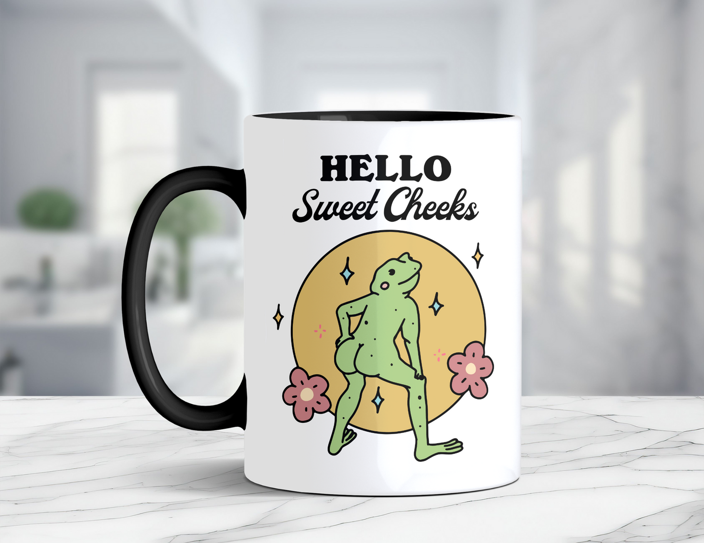 HELLO SWEET CHEEKS FROG MUG