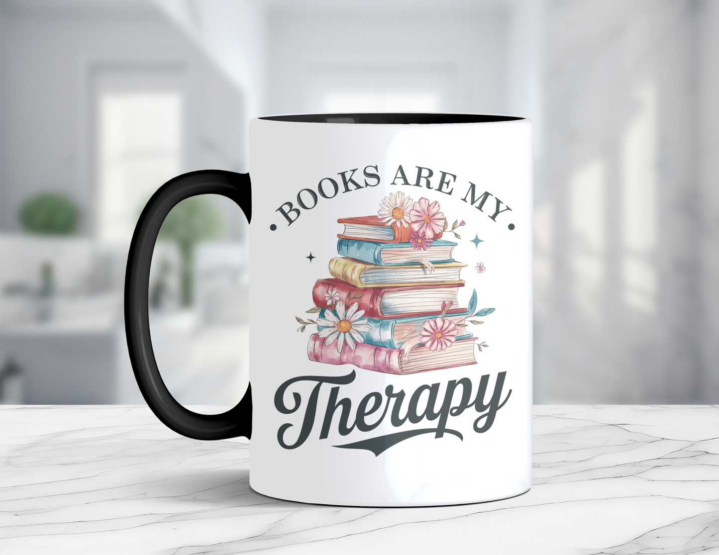 BOOKS ARE MY THERAPY MUG