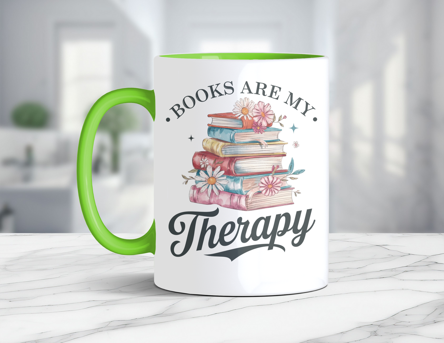 BOOKS ARE MY THERAPY MUG
