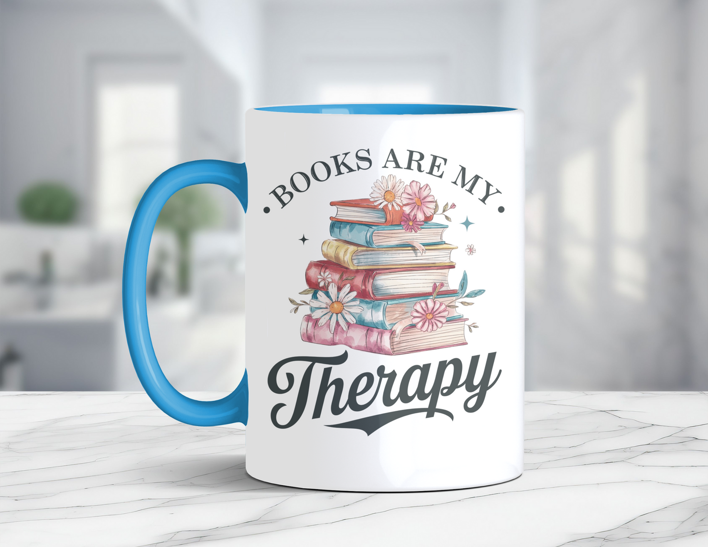 BOOKS ARE MY THERAPY MUG