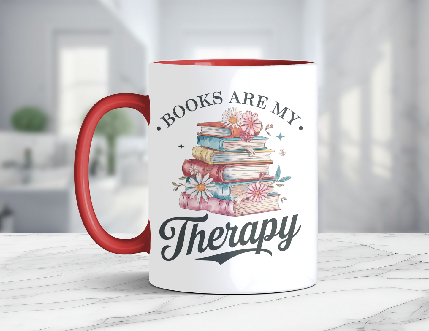 BOOKS ARE MY THERAPY MUG