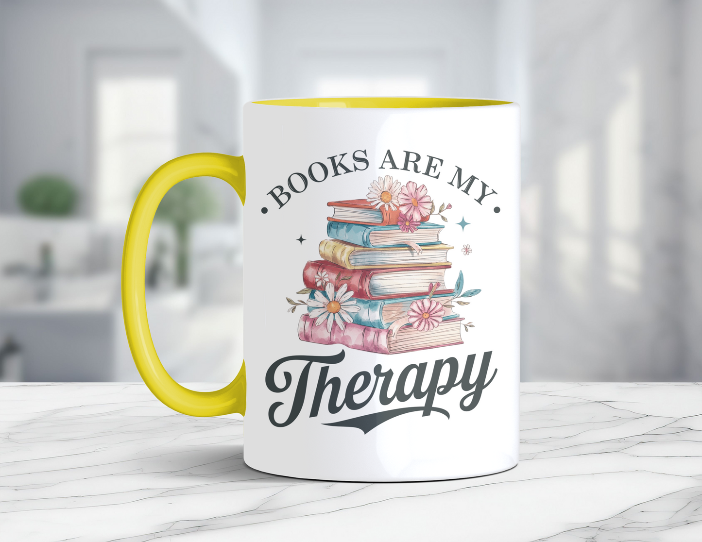 BOOKS ARE MY THERAPY MUG