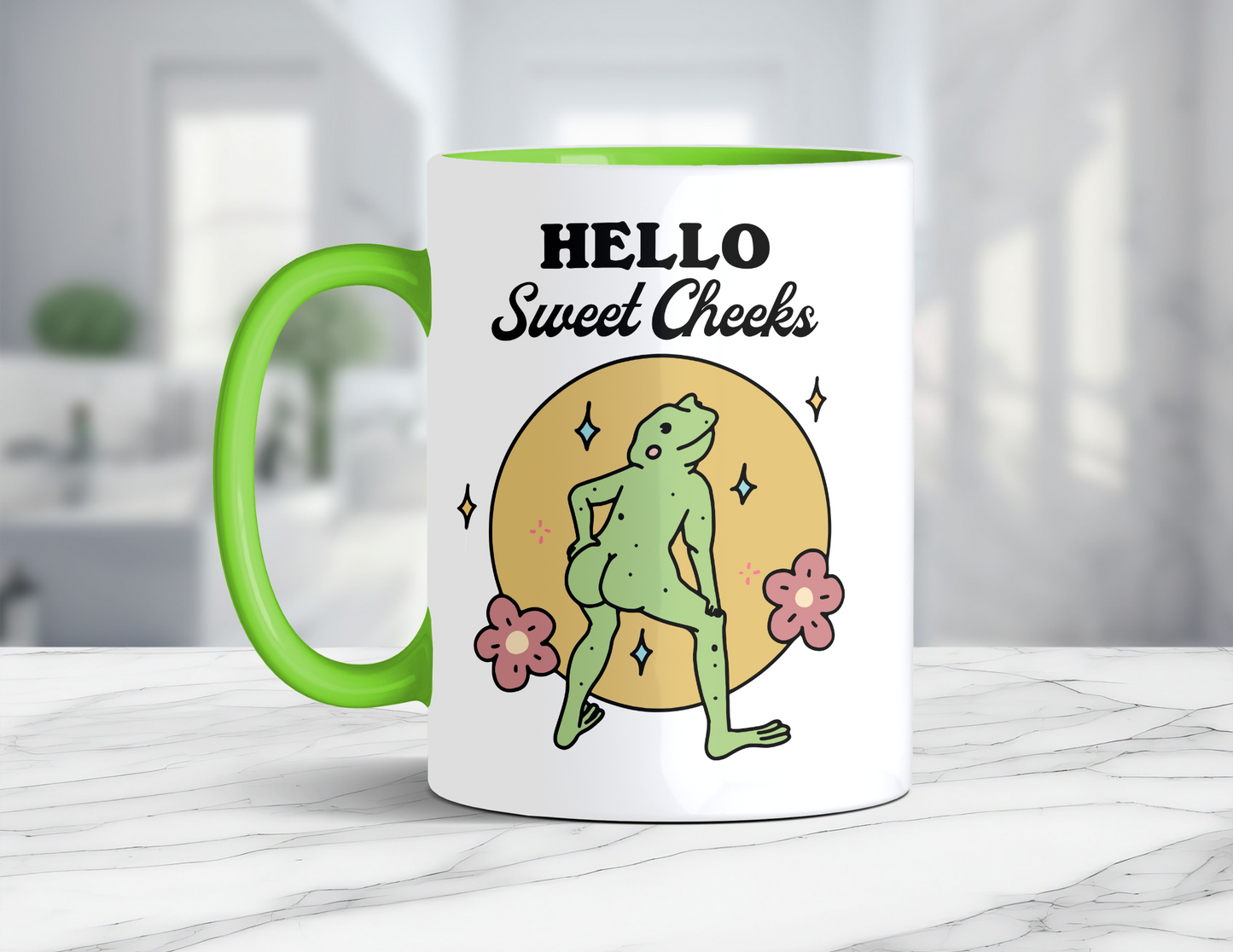 HELLO SWEET CHEEKS FROG MUG