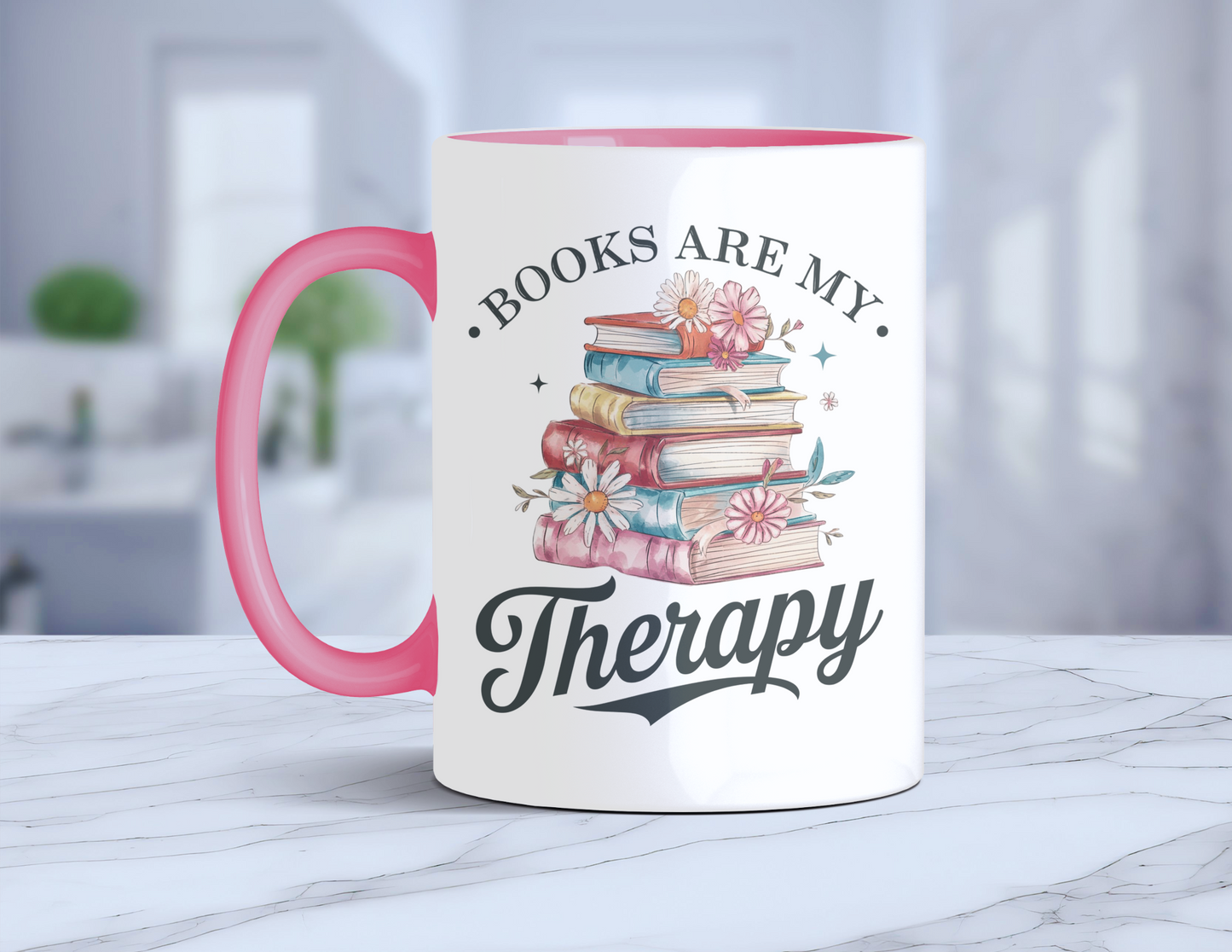 BOOKS ARE MY THERAPY MUG