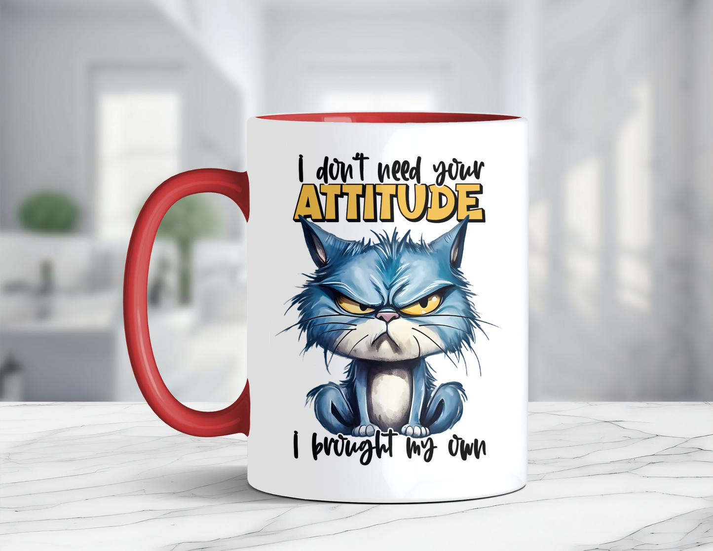 ANGRY CAT ATTITUDE MUG