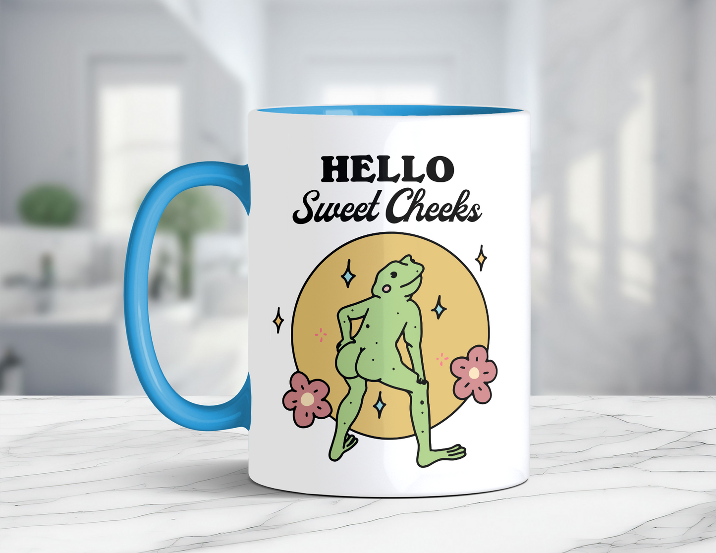HELLO SWEET CHEEKS FROG MUG