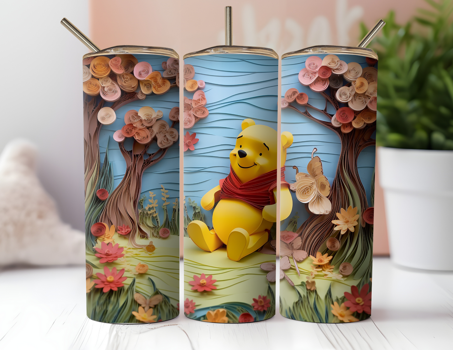 3D POOH BEAR TUMBLER