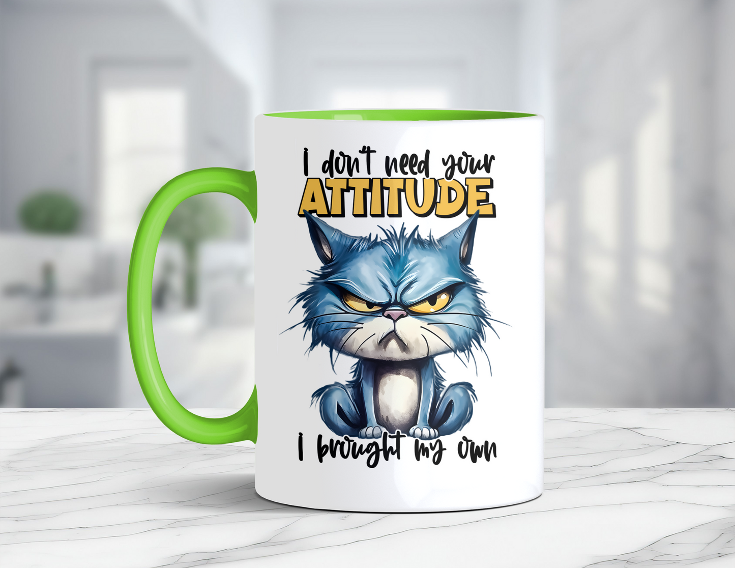 ANGRY CAT ATTITUDE MUG