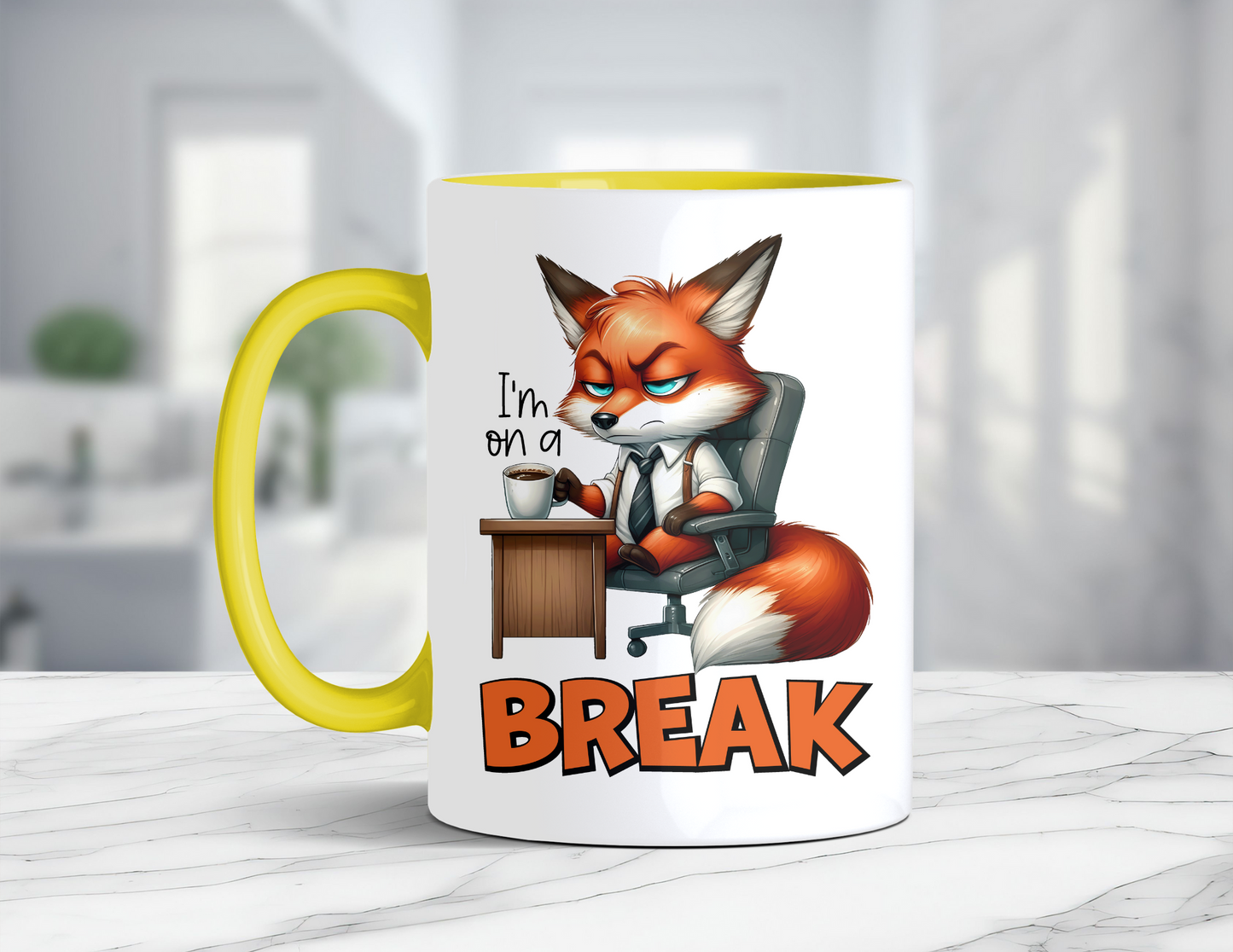 I'M ON A BREAK FOX MUG