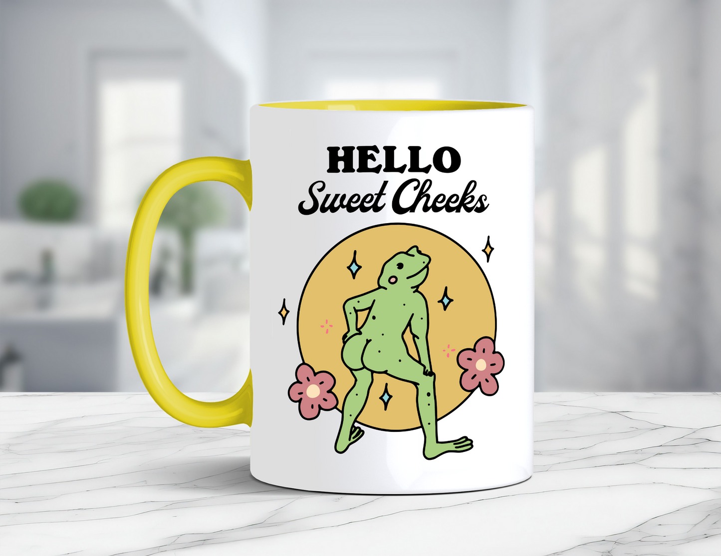 HELLO SWEET CHEEKS FROG MUG