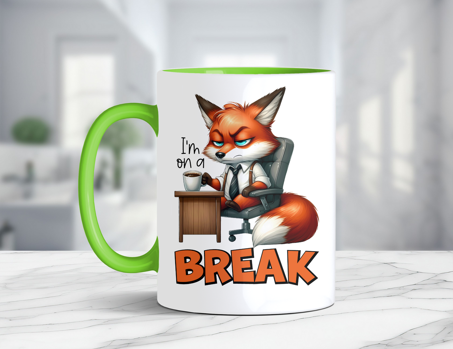 I'M ON A BREAK FOX MUG