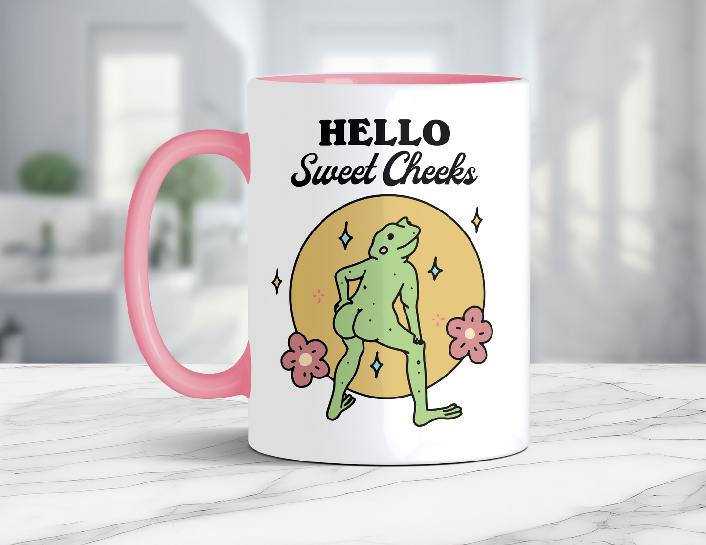 HELLO SWEET CHEEKS FROG MUG
