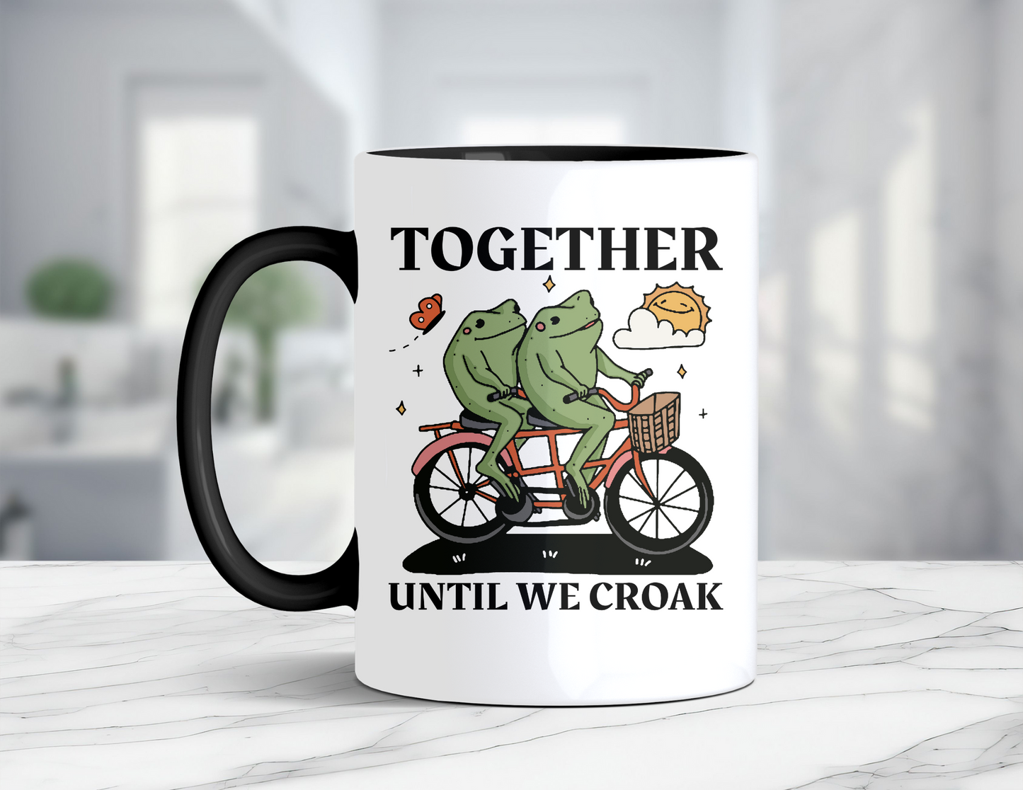 TOGETHER UNTIL WE CROAK FROG MUG