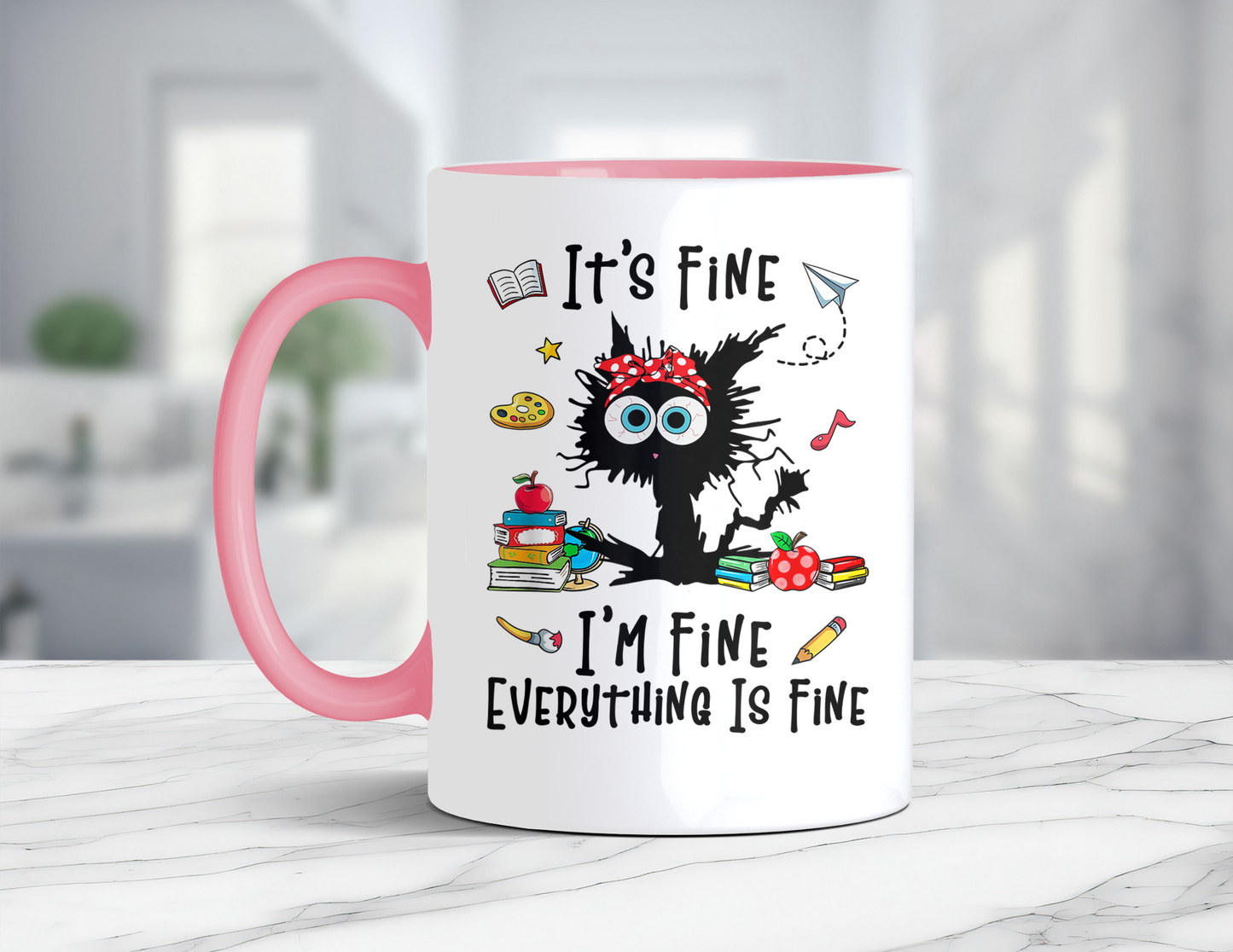 I'M FINE FUNNY CAT MUG