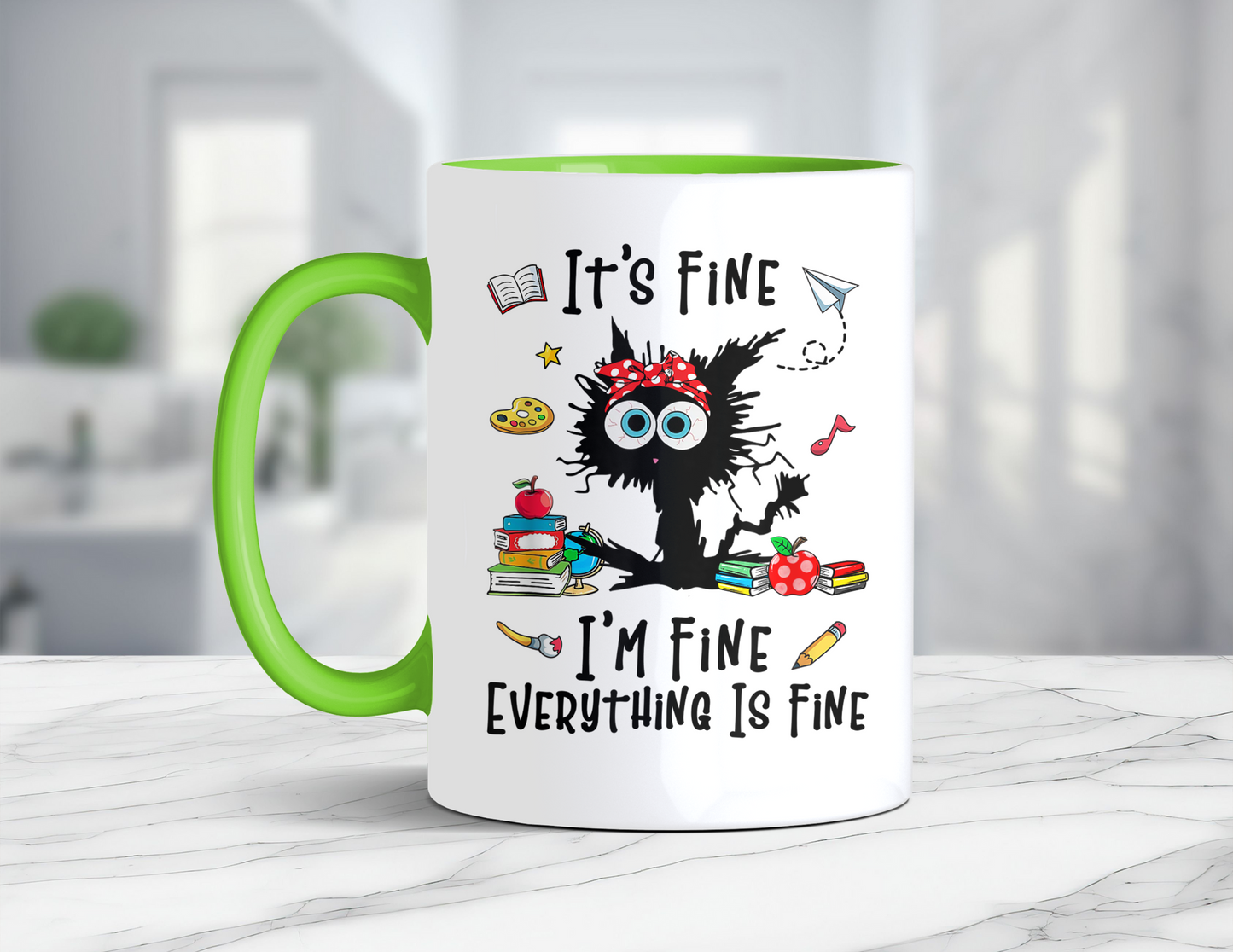I'M FINE FUNNY CAT MUG