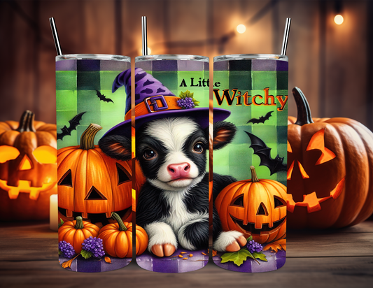 A LITTLE WITCHY COW TUMBLER