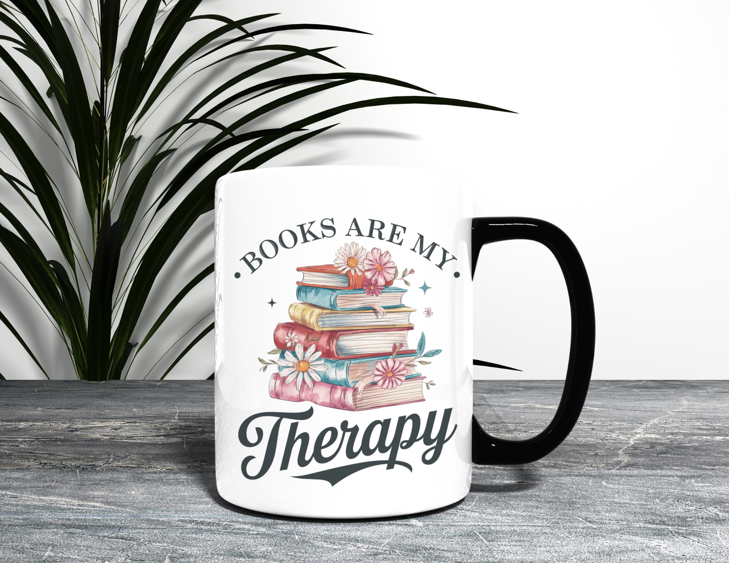 BOOKS ARE MY THERAPY MUG