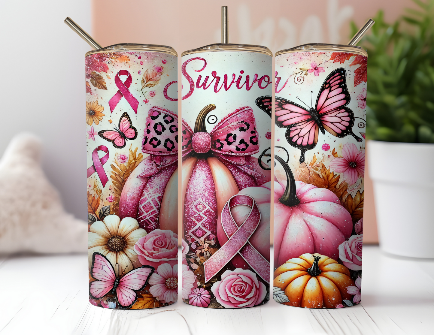BREAST CANCER SURVIVOR TUMBLER