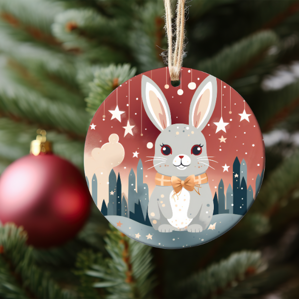 BUNNY AND STARS ORNAMENT