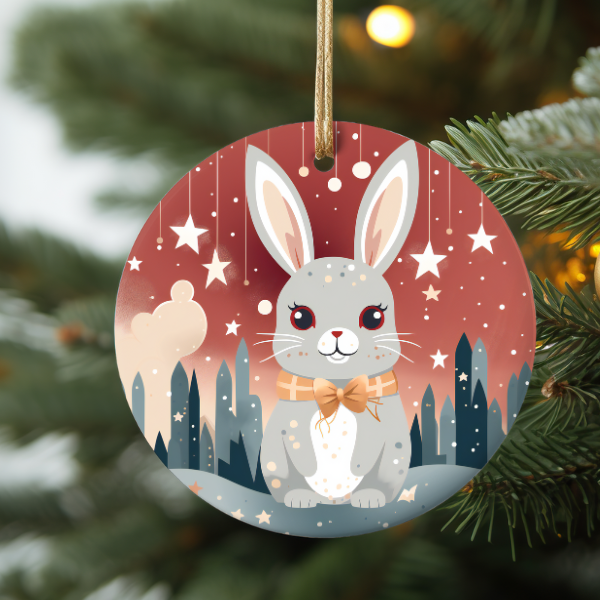 BUNNY AND STARS ORNAMENT