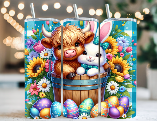 HIGHLAND COW AND BUNNY TUMBLER