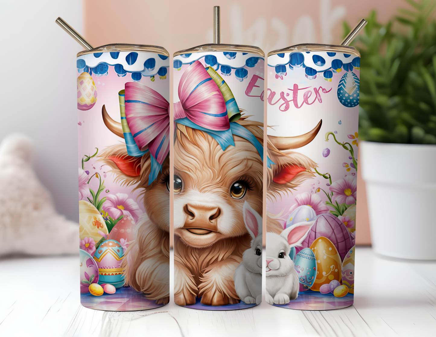 HIGHLAND COW WITH BOW TUMBLER