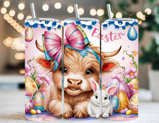 HIGHLAND COW WITH BOW TUMBLER