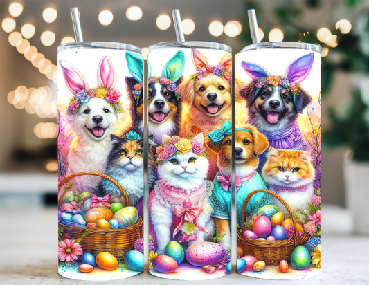 EASTER TUMBLER WITH DOGS