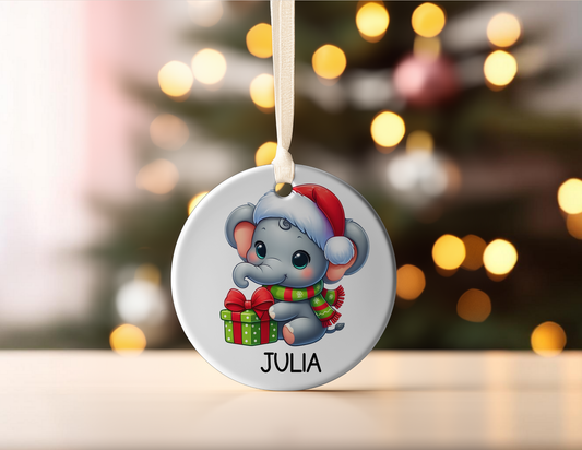PERSONALIZED ELEPHANT ORNAMENT