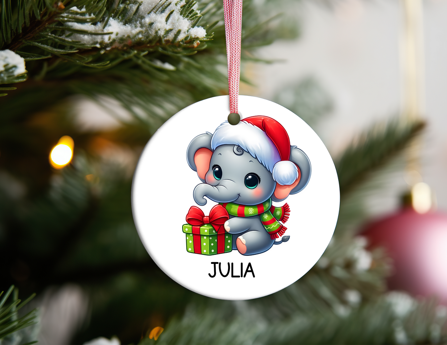 PERSONALIZED ELEPHANT ORNAMENT