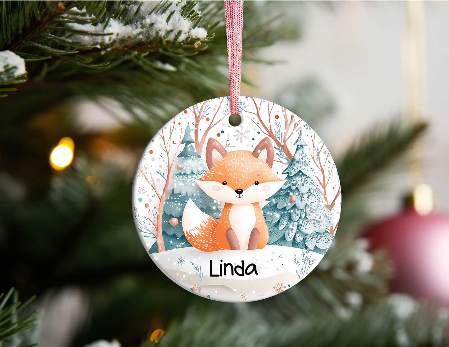 PERSONALIZED FOX ORNAMENT