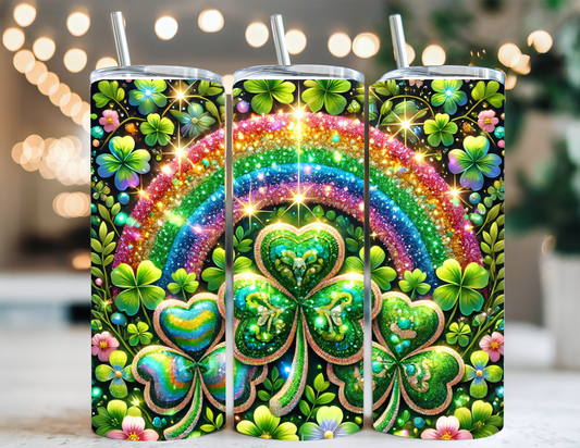 SHAMROCKS AND RAINBOWS TUMBLER