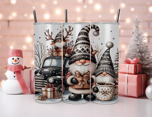 BLACK AND WHITE GNOMES TUMBLER