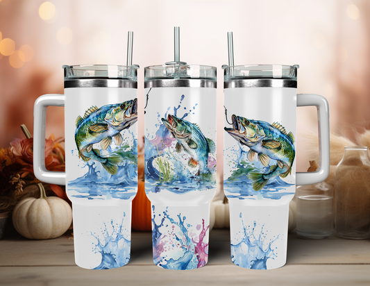 GONE FISHING 40 OZ TUMBLER