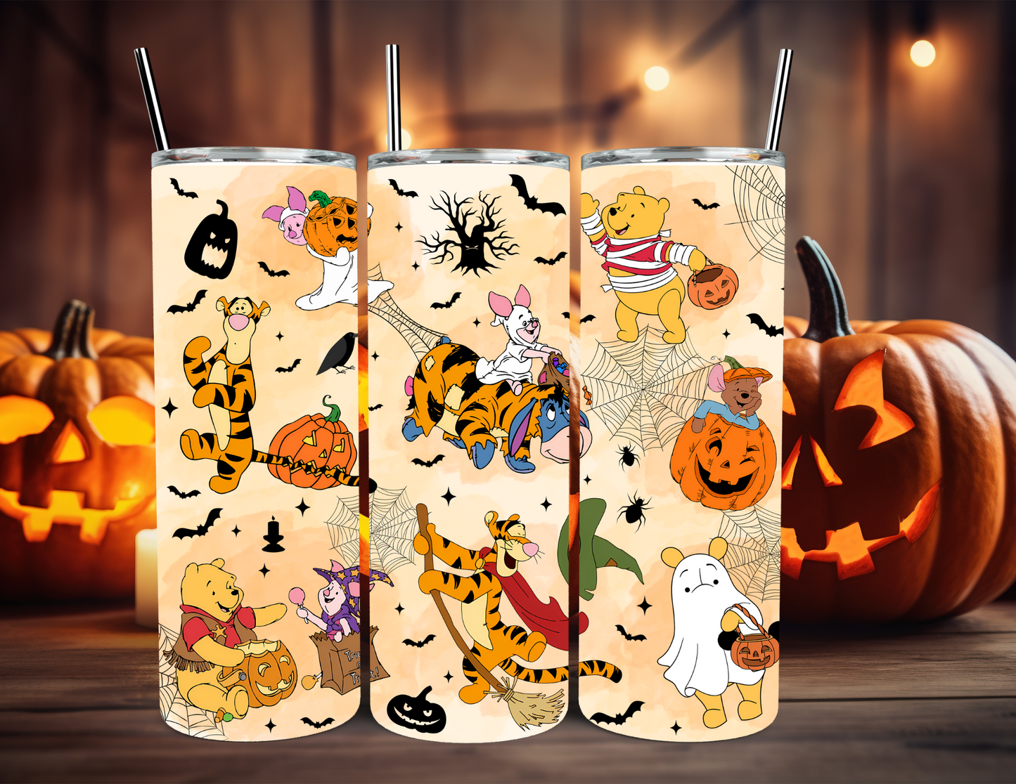 POOH AND FRIENDS HALLOWEEN TUMBLER