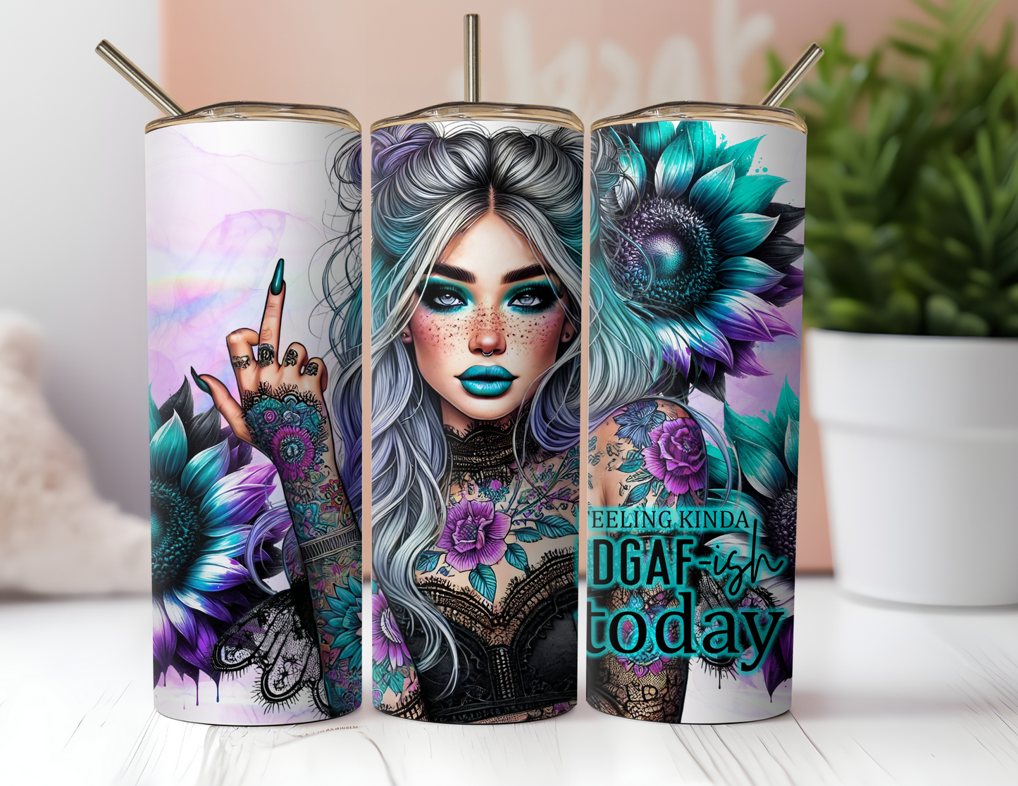 TATTOOED SASSY GIRL TUMBLER
