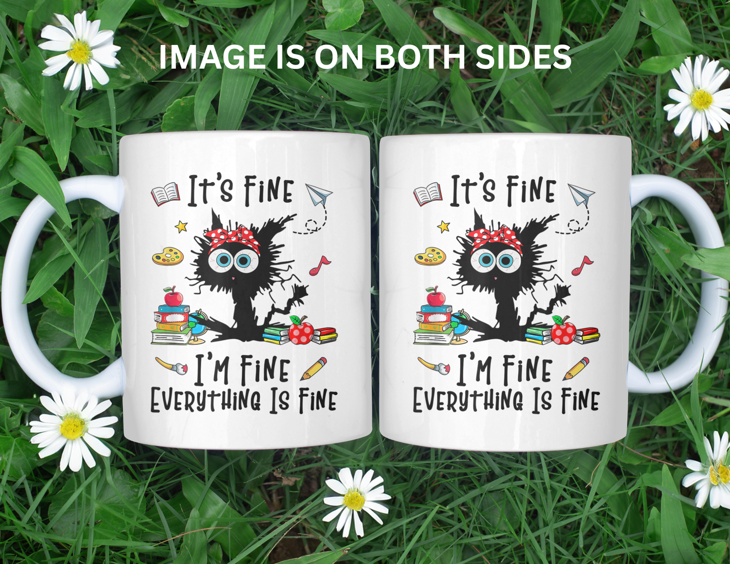 I'M FINE FUNNY CAT MUG