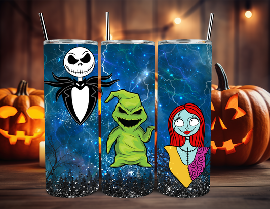 JACK AND SALLY HALLOWEEN TUMBLER