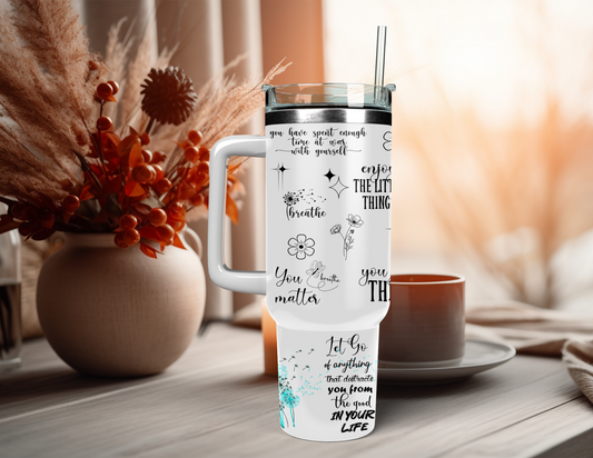 JUST BREATHE FLORAL 40 OZ TUMBLER