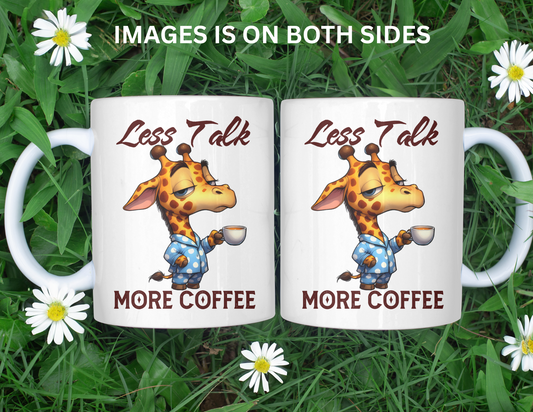 LESS TALK MORE COFFEE GIRAFFE MUG