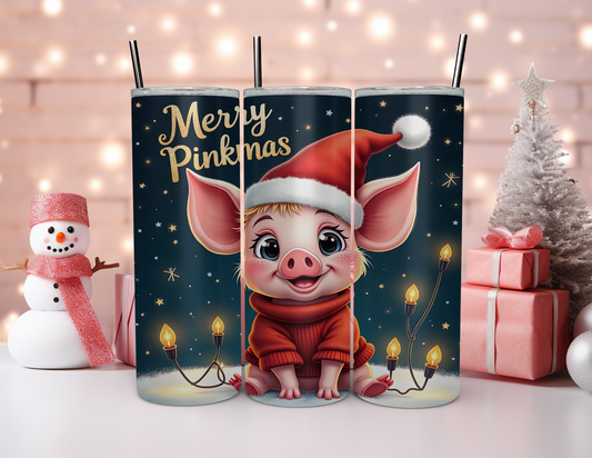 MERRY PINKMAS PIG TUMBLER