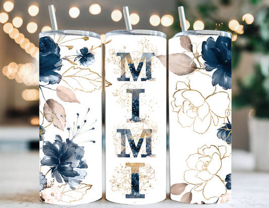 MIMI BLUE FLORAL TUMBLER