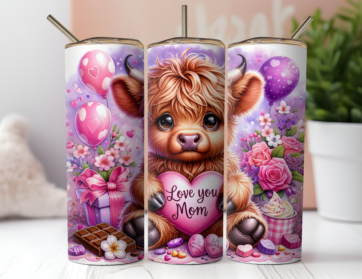 MOM HIGHLAND COW TUMBLER