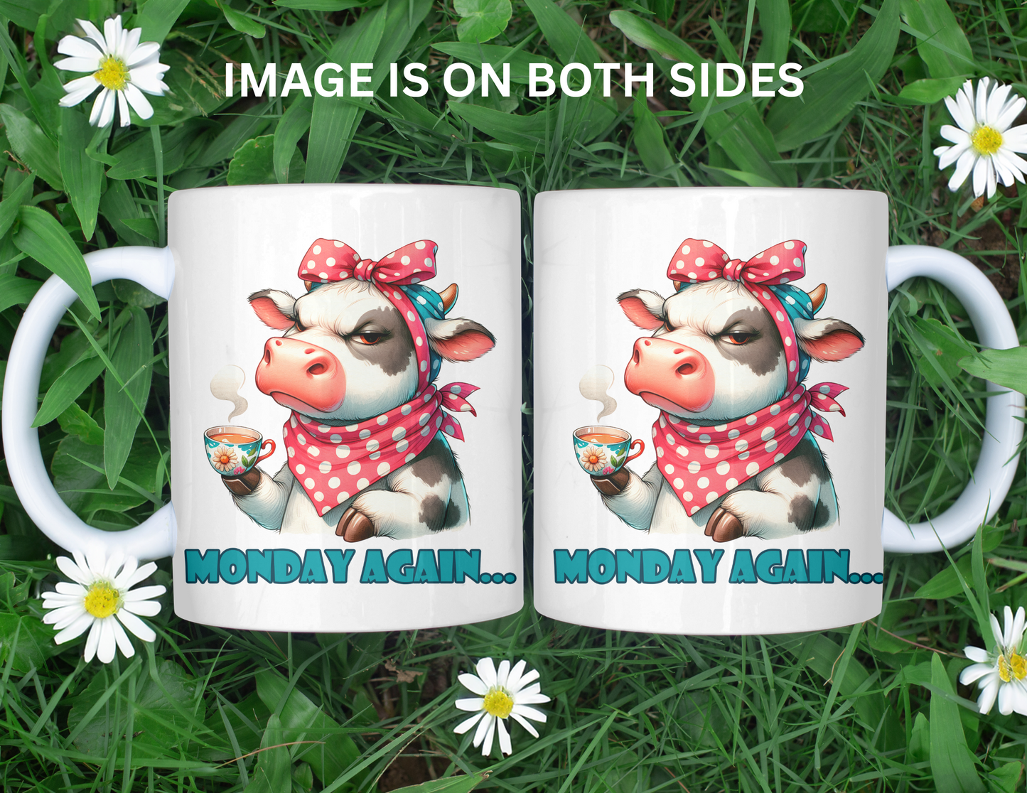 MONDAY AGAIN COW MUG