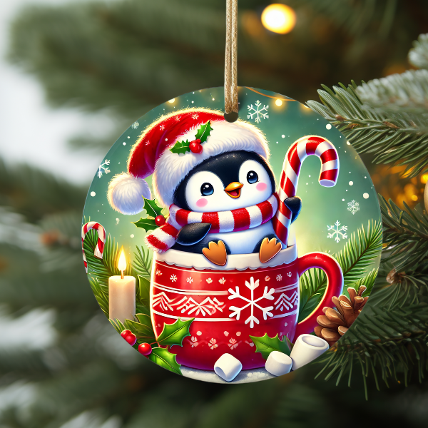 PENGUIN IN MUG ORNAMENT